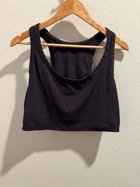 All in Motion Women's Ribbed Racerback Cropped Tank Top, Black, Size XXL